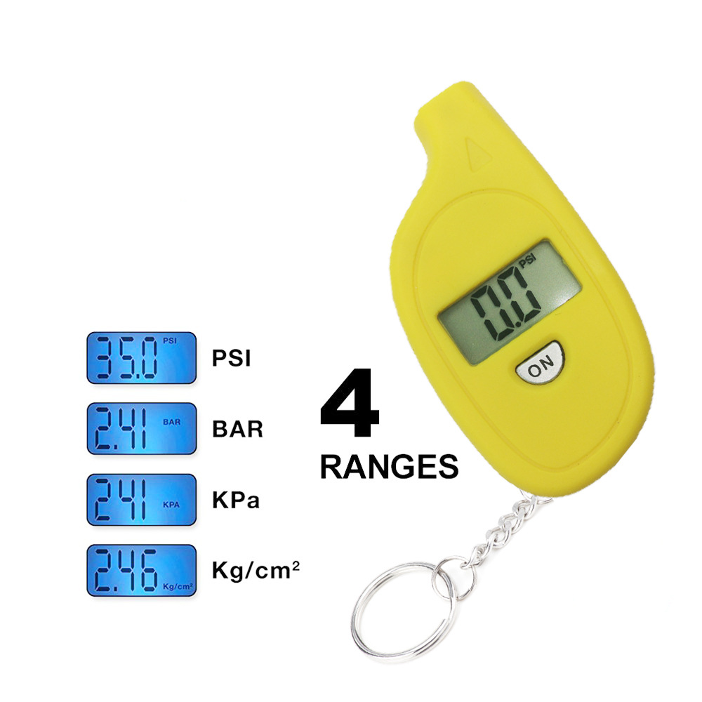 Precision car keychain digital display tire pressure gauge digital barometer tire pressure monitor mini tire pressure gauge