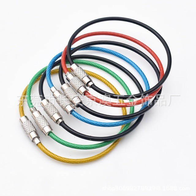 Цветной 304 нержавеющая сталь бирка проволока кольцо подвеска автомобильный брелок DIY многофункциональные аксессуары трос