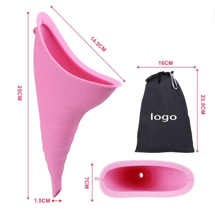 Factory Direct Sales New Urinal Silicone Female Travel Urinal Standing Portable Urinal Foldable