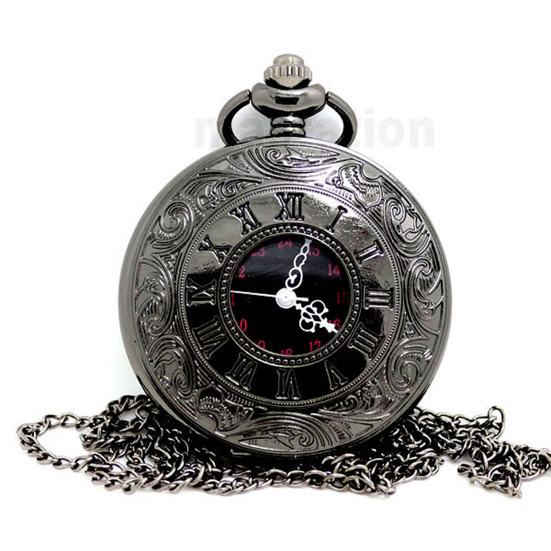 Retro Pattern Pocket Watch Roman Numeral Necklace Pocket Watch Souvenir Old Classic Quartz Watch Cross-Border