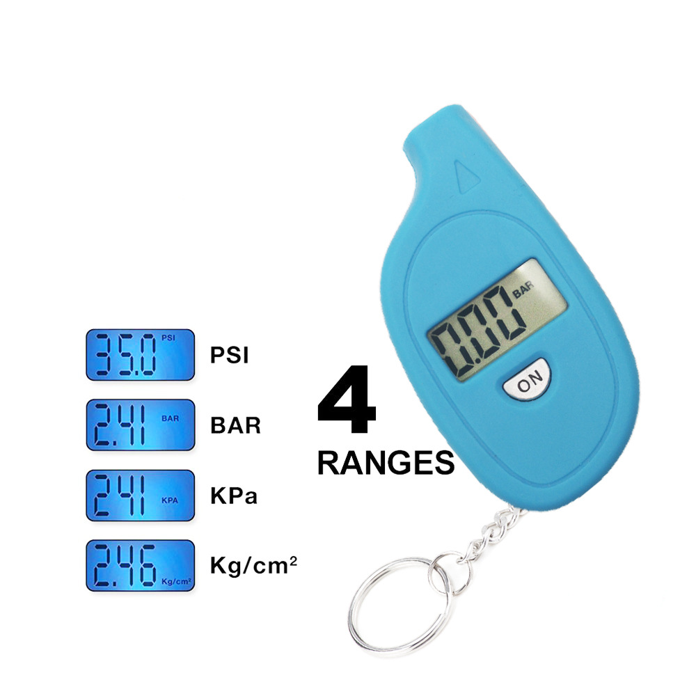 Precision car keychain digital display tire pressure gauge digital barometer tire pressure monitor mini tire pressure gauge