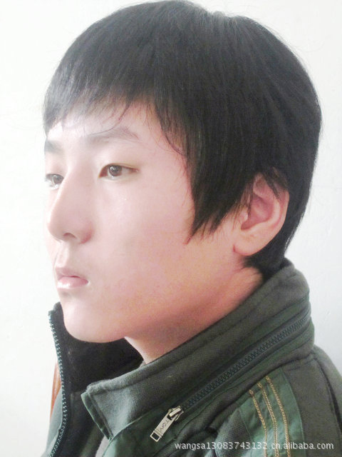 Real hair wig cover men's wig cover middle-aged wig whole Top Wig Men's wig wholesale