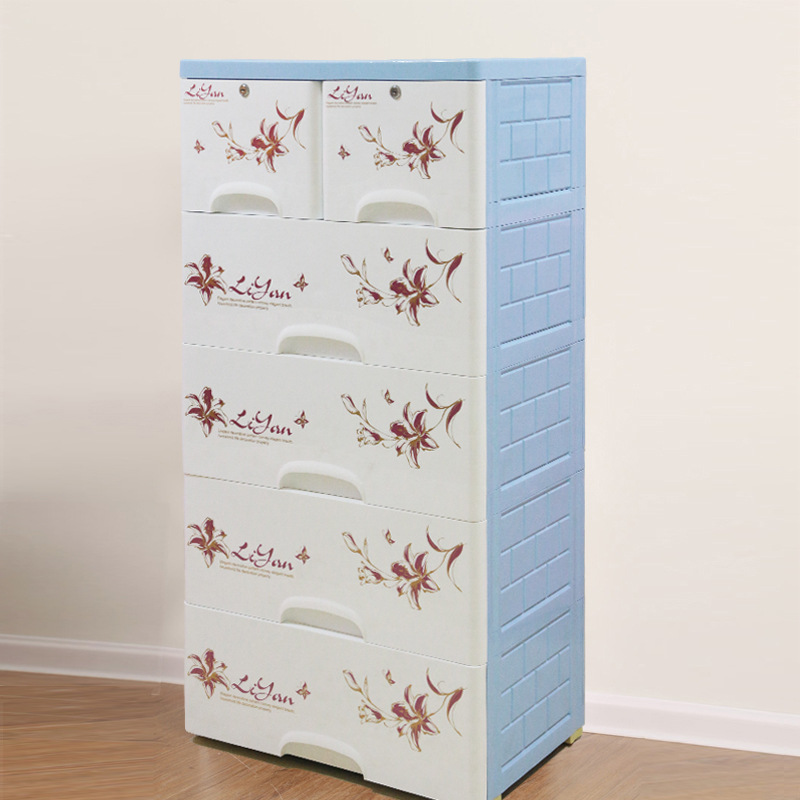 Baby Wardrobe p66325 Household Drawer Type Lily Flower Storage Cabinet Clothing Storage Cabinet