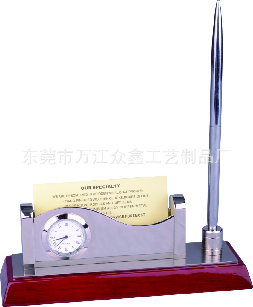 Поставщики подставки для ручек с часами, визитницы, офисные украшения три в одном
