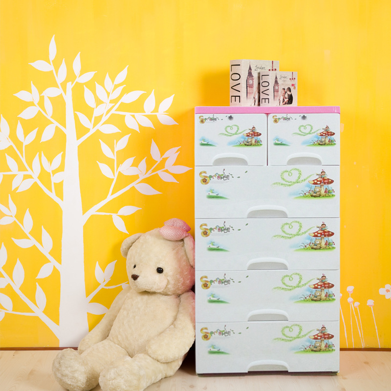 Manufacturer's New Product Baby Wardrobe P66517 Double Lock Storage Cabinet Drawer-type Plastic Wardrobe Organizer Cabinet
