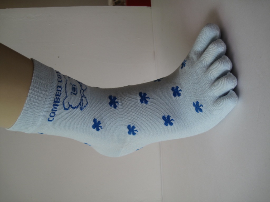 [1 yuan proofing] combed cotton ladies jacquard five-finger socks