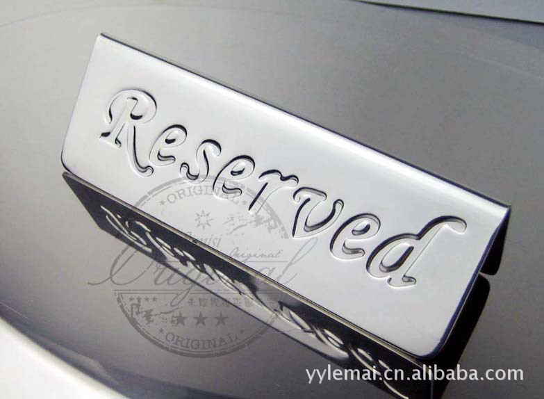 Stainless steel English seat retention card reservation card seat retention notice card Reserved Reserved card