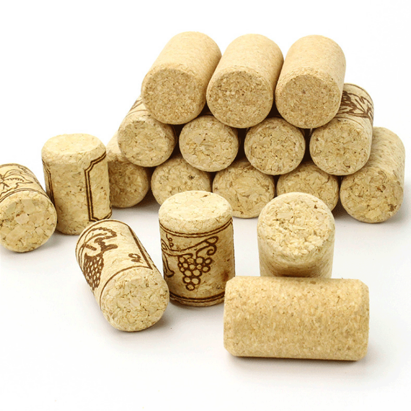 Red Wine Cork Printed Cork Oak Micro-Particle Bottle Stopper Cylindrical Conical Stopper Crafts Manufacturer Supply