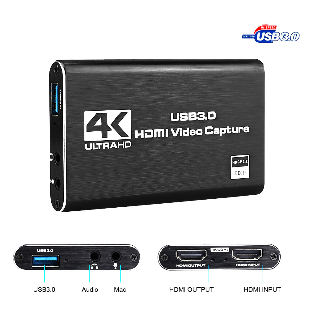 Hdtv Video Capture Card Capture Card 4K Screen Video Usb3.0 1080P 60Fps Game Capture