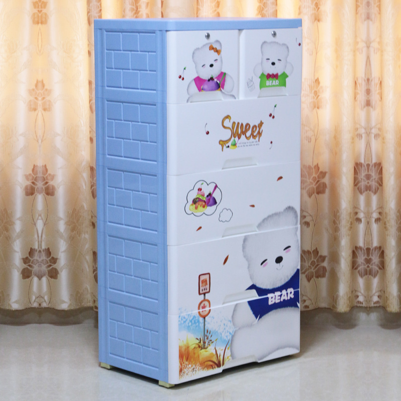 BAby WArdrobe A66125 Household DrAwer Type Cute BeAr StorAge CAbinet Thickeneded Clothing CArtoon StorAge CAbinet
