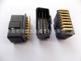 Производитель продает OBD2 разъемы с изогнутыми контактами, подходящие для диагностического оборудования, автомобильных сетей и ELM327