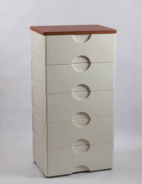 5105T корейский стиль, пластиковый, пятиуровневый шкаф, деревянная крышка, детский шкаф для хранения