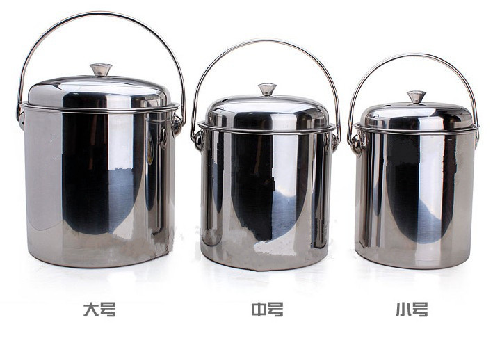 Stainless steel tea bucket thickened stainless steel tea bucket trash can