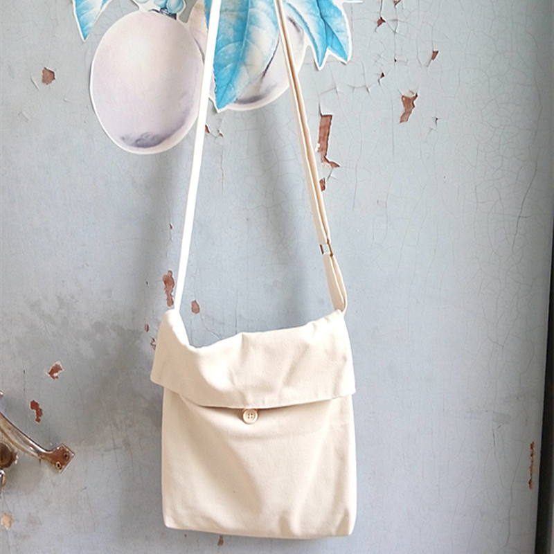 Factory supply DIY blank slung shoulder canvas bag hand-painted personalized shopping gift student book bag