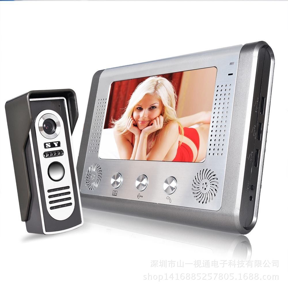 MOUNTAINONE Villa household 7-inch wired color visual intercom doorbell infrared night vision rainproof