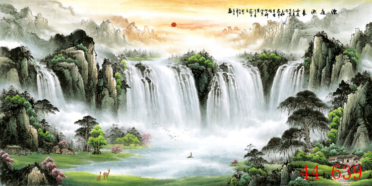 44-639 Chinese Painting Calligraphy and Painting Asuka Sheng Cornucopia Landscape Painting Decorative Painting High Artificial Painting Core Wholesale