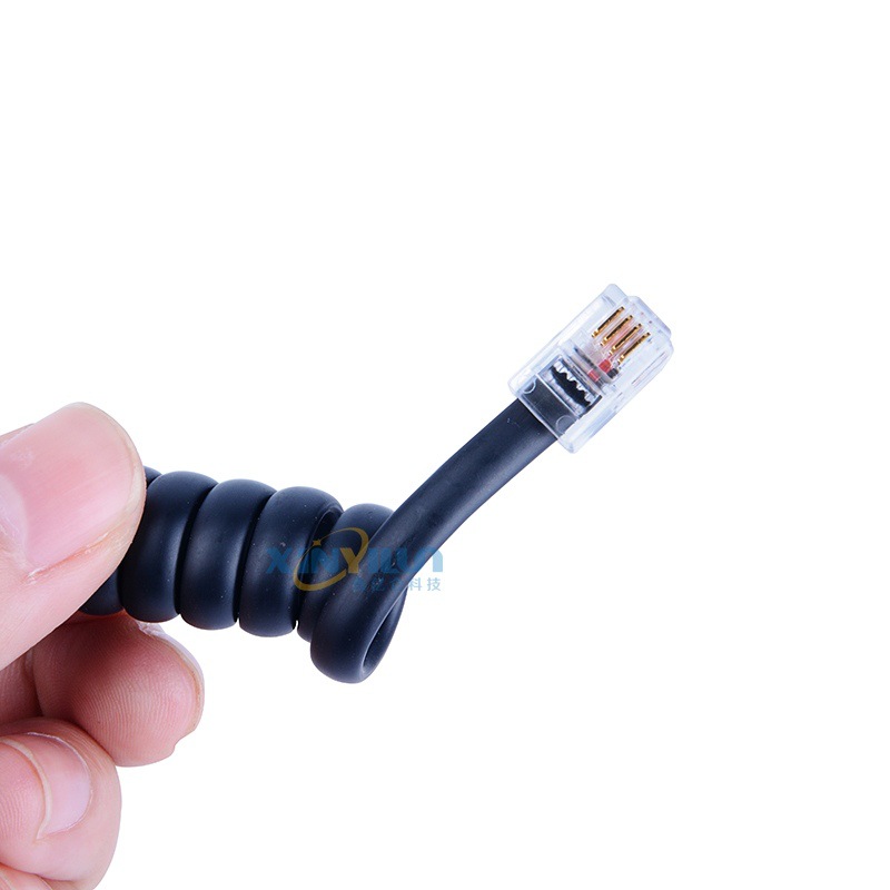 4P4C telephone handset line RJ9 handle line telephone curve 3 M Black RJ10 RJ22 spring line