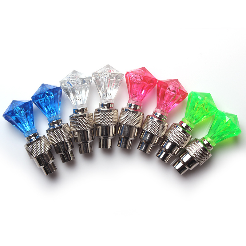 Factory bicycle valve light gem Ghost Head air nozzle light colorful hot wheel riding light riding equipment
