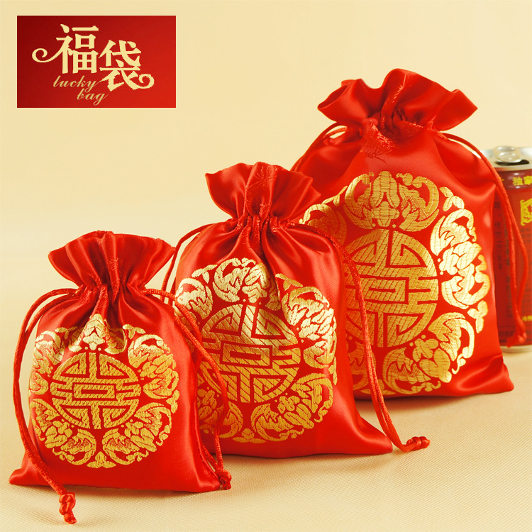 Factory wholesale lucky bags Spring Festival festive New Year's Day creative gifts sugar jewelry packaging company holiday decoration bags