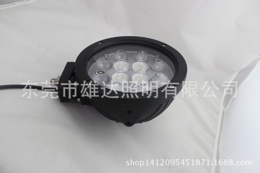 4D new black round led work light 60W off-road vehicle dome light modified light forklift auxiliary light