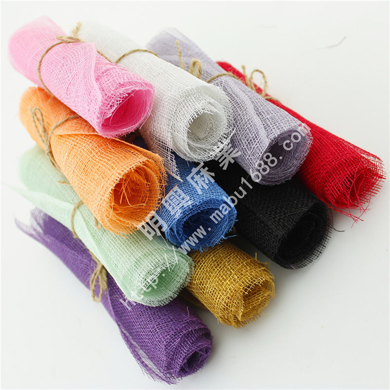 Color Philippine imported hemp hat head flower shoe flower special sisal abaca Manila siname linen cloth