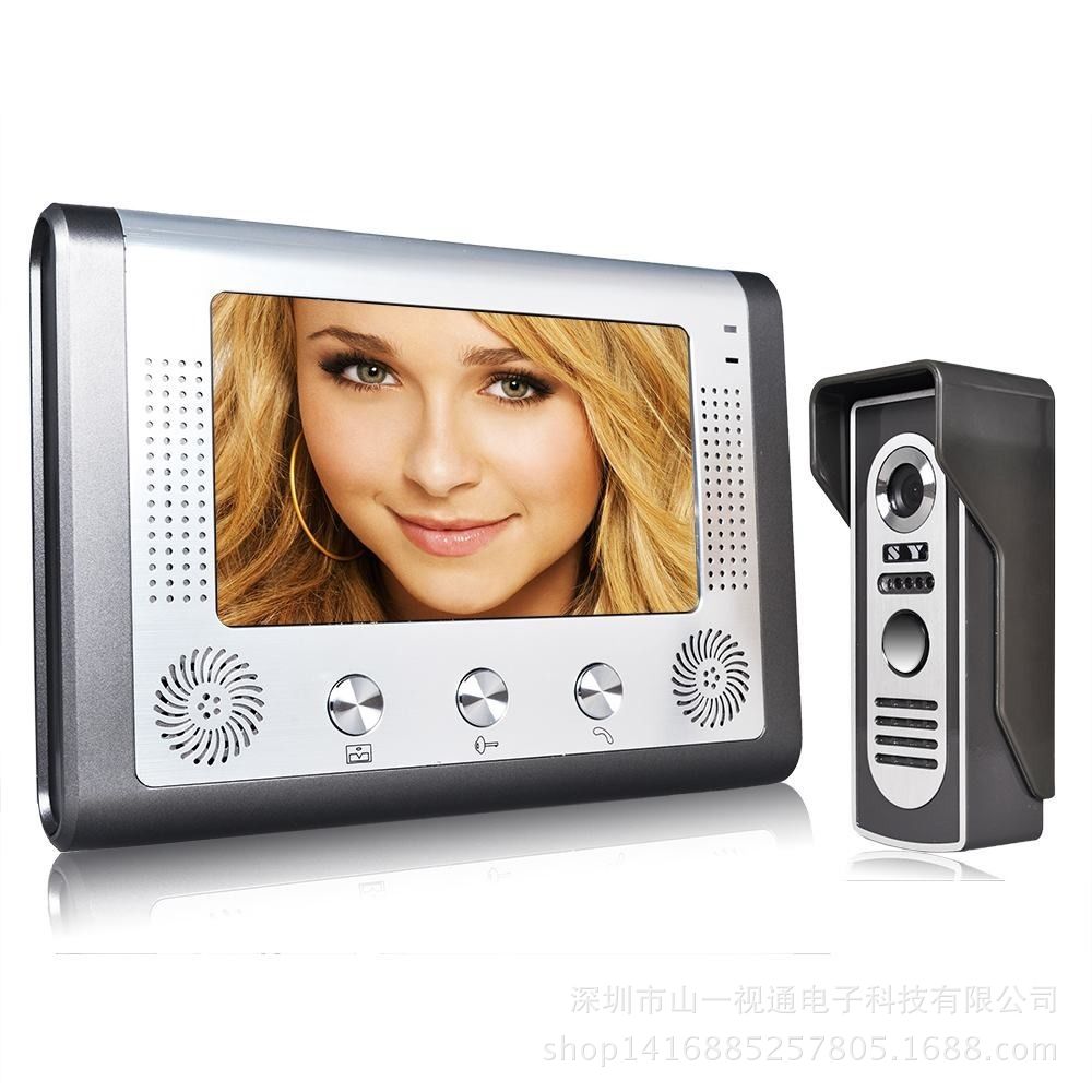 MOUNTAINONE Вилла, 7-дюймовый проводной цветной визуальный домофон с инфракрасным ночным видением и защитой от дождя