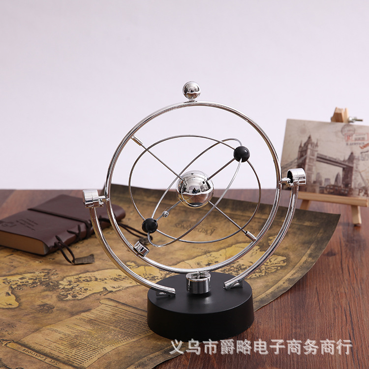 A603 Classic Desktop Model Rotating Perpetual Motion Instrument Magnetic Rocker Celestial Body Track Ornament USB Decoration