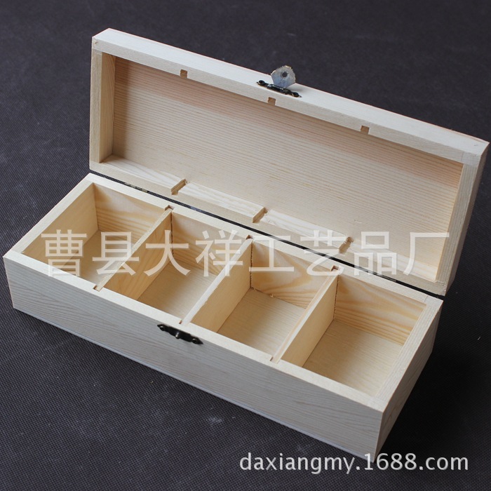 4-ячейная многоячеечная деревянная коробка для чая, хранения, подарков