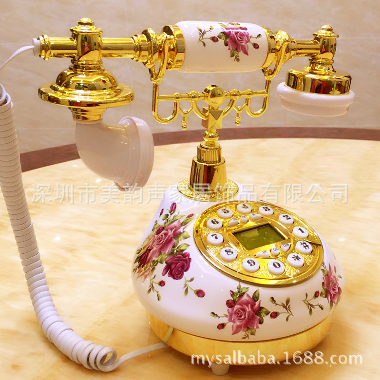Ceramic telephone antique telephone landline retro telephone Hotel European telephone beauty voice cross-border