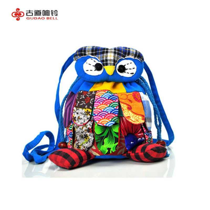 Этническая цветочная тканевая сумка с милым мультяшным совенком, мини-бакетная сумка, оптовая продажа
