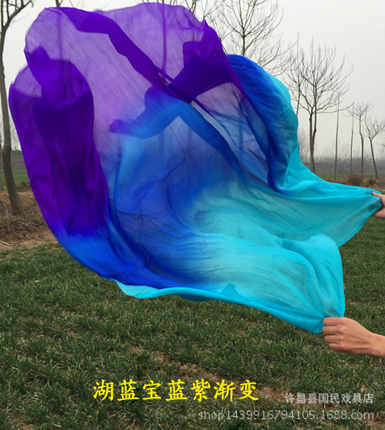 Free shipping belly dance silk scarf dance gradient scarf purple pink white gradient belly dance silk hand yarn throw scarf