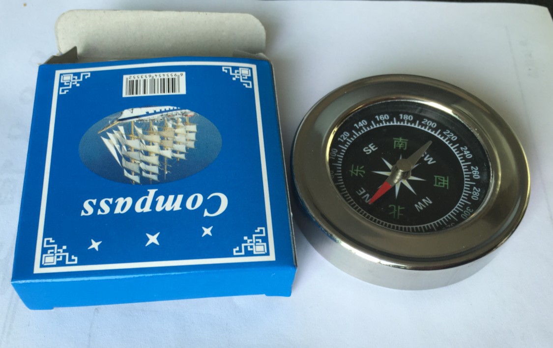 Compass manufacturer Chinese and English panel outdoor portable mini pointer 60mm stainless steel metal compass