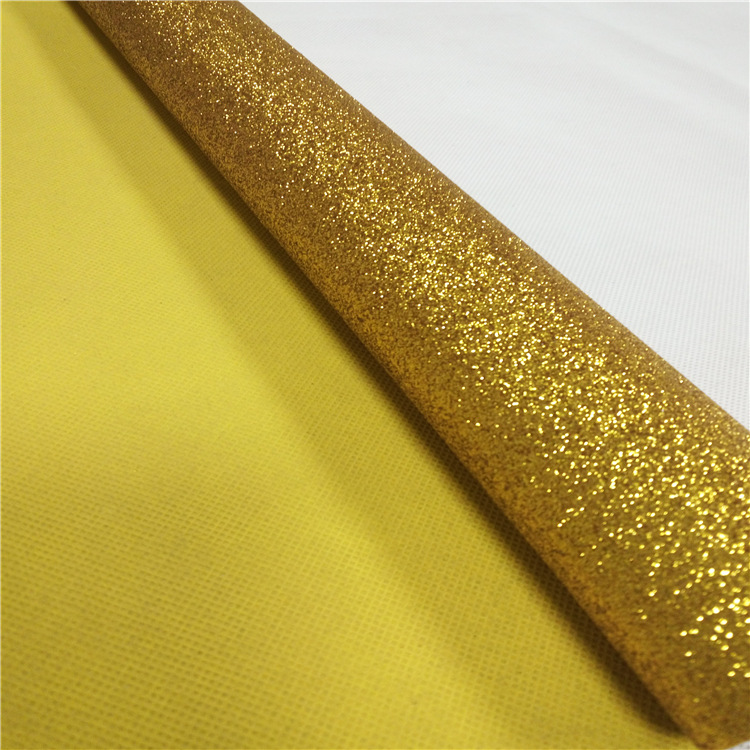 Flash Glitter Christmas Cloth Fine Powder Leather Crafts Golden Yellow Magic Color Flash Cloth Colorful Non-woven Fabric