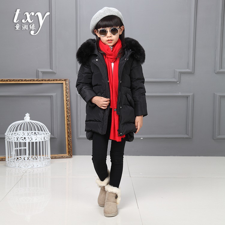 New thickened medium and long down coat autumn and winter large children's duck down a generation of hair clothing children's down