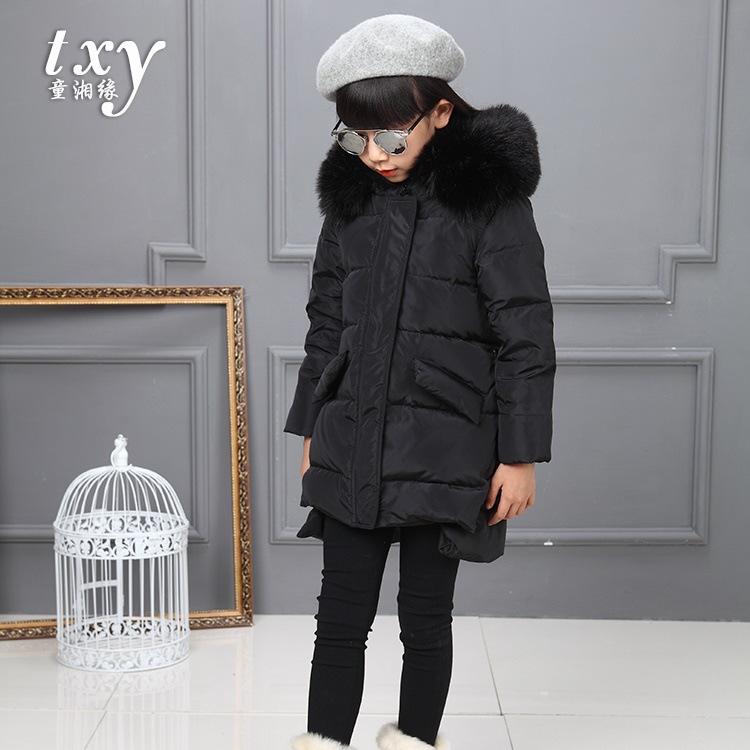 New thickened medium and long down coat autumn and winter large children's duck down a generation of hair clothing children's down