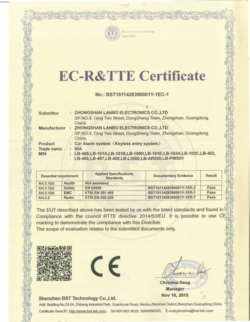 Central lock remote control with central control motor with direction light speaker output open trunk function for 12V
