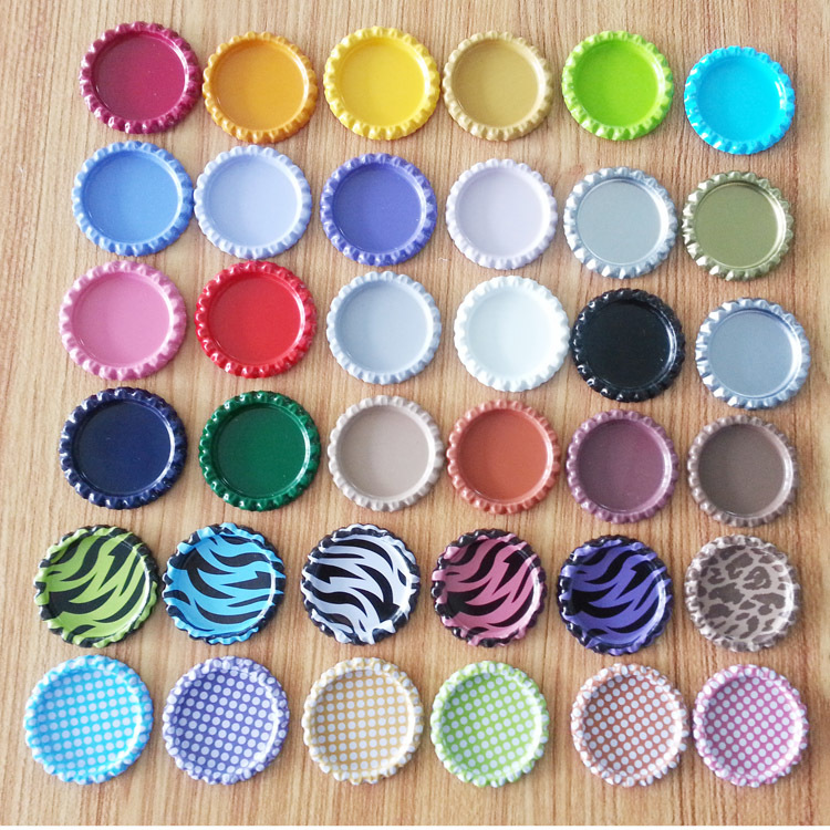 Bottle Cap Perforated Tinplate Bottle Cap Factory Spot Color Beer Bottle Cap DIY Handmade Craft Decorative Bottle Cap