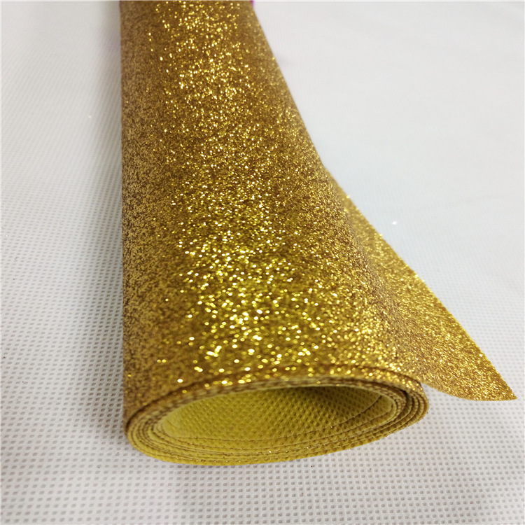 Блестящая рождественская ткань, золотистый цвет, цветная, нетканая ткань