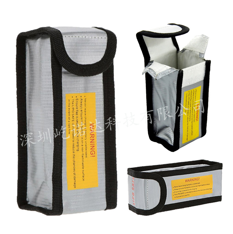 Model Aircraft Lithium Battery Explosion-Proof Bag Fire-Retardant Safe Charging Protection High Temperature Resistant Stereo Bag 125*64*50mm
