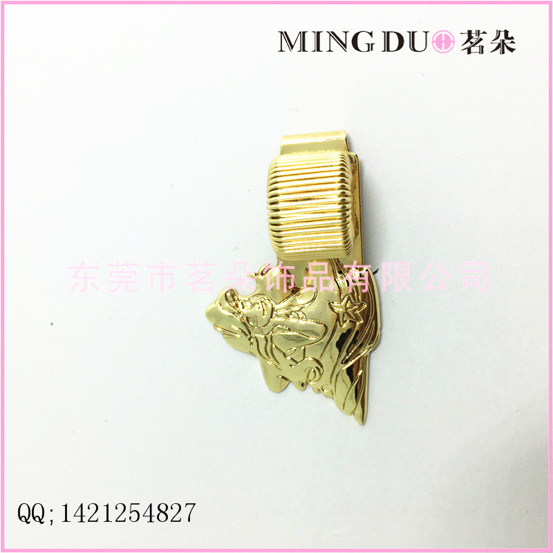 [Mingduo] Little Mermaid Cute Spring Pen Clip Dual-Purpose Metal Two-Hole Pen Clip