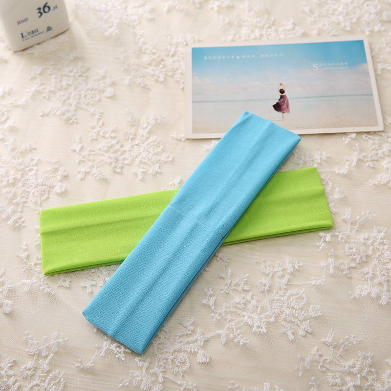 Factory direct European and American style yoga hair band Sports turban elastic milk silk headband can be customized logo