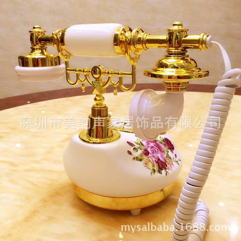 Ceramic telephone antique telephone landline retro telephone Hotel European telephone beauty voice cross-border