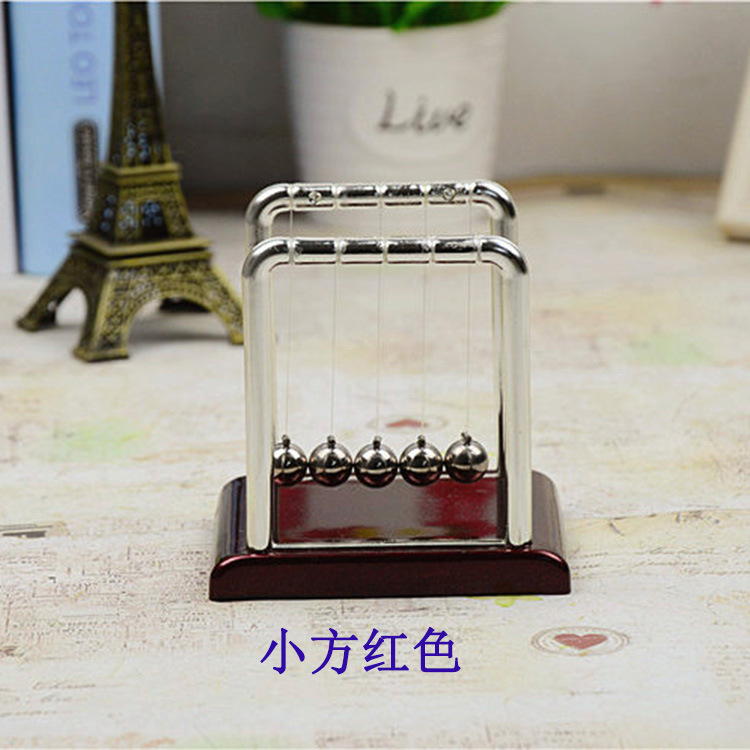 Small Newton Pendulum Bumping Ball Pendulum Ball Decompression Bumping Ball Small Square Force Balance Ball Metal Craft Gift Model