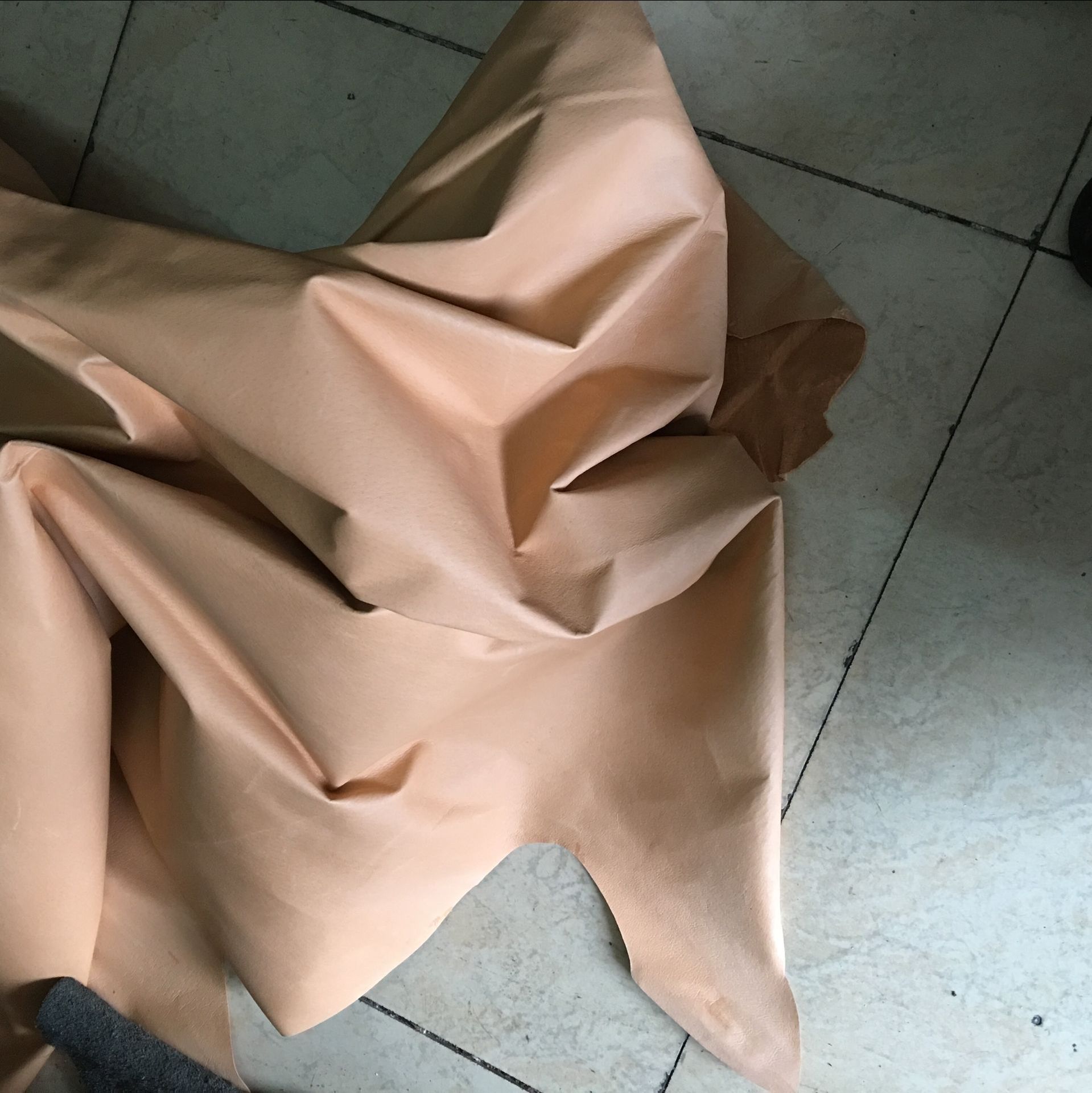 Top layer pig skin pigskin fabric leather leather apricot