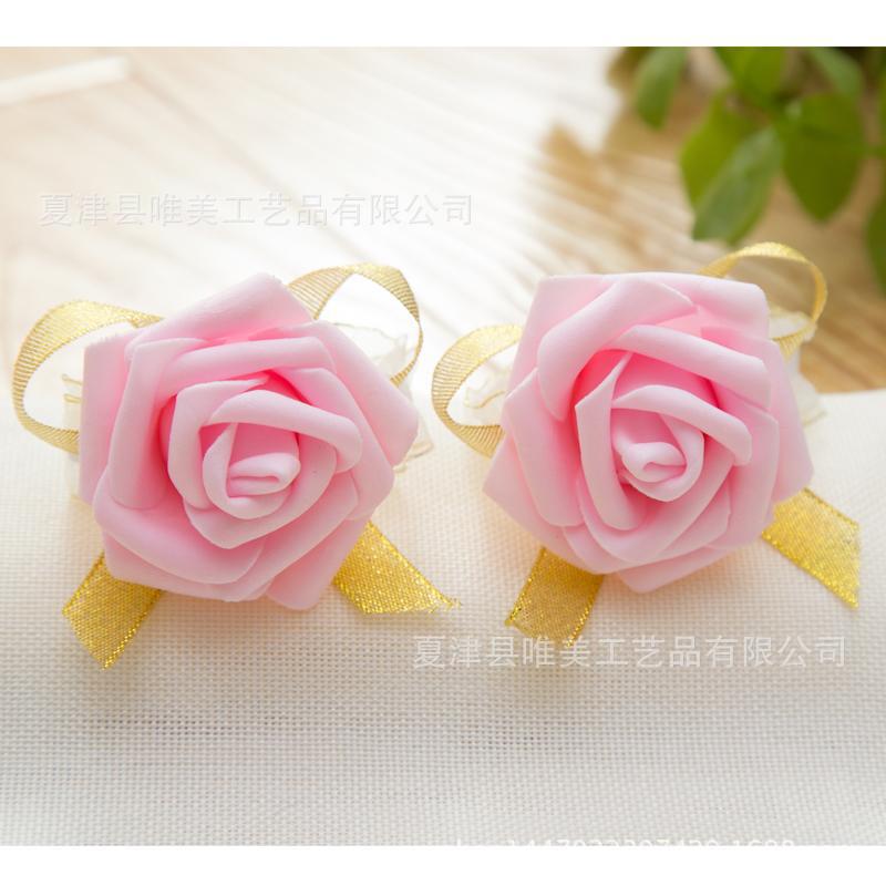 Factory wholesale new wedding supplies bride wrist flower bridesmaid hand flower sister wrist flower simulation PE roses