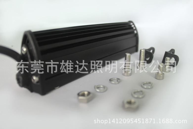 Factory Direct Sales car led18w small single row long strip work overhaul off-road vehicle top modification spotlight Middle Net Light