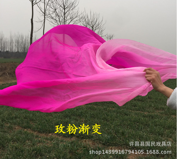 Free shipping belly dance silk scarf dance gradient scarf purple pink white gradient belly dance silk hand yarn throw scarf