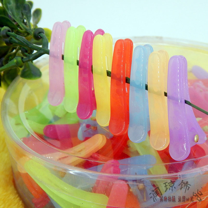 Candy Colorful Small Hair Clip Small Black Duckbill Clip Colorful Translucent Crocodile Clip 3.5cm Kidsren's Plastic Hair Clip