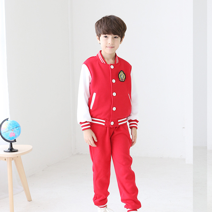 Kindergarten garden clothes autumn and winter cotton new British children Primary School students Red Sports class uniform school uniform suit T1