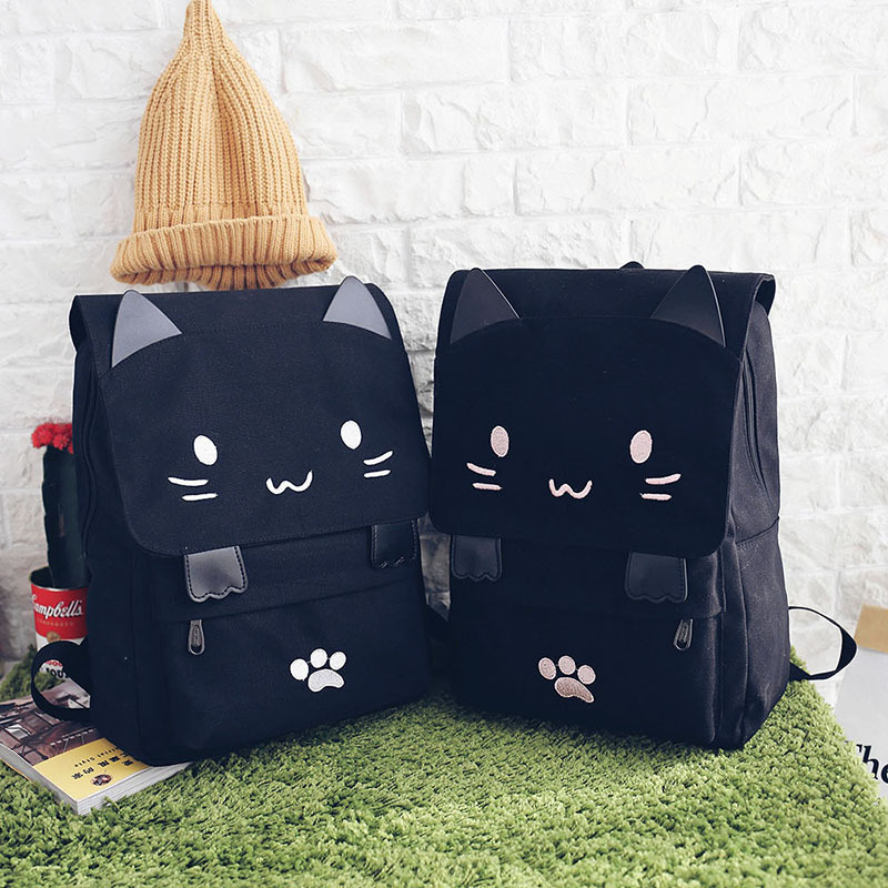 Wholesale Japanese cute three-dimensional cat large-capacity schoolbag soft girl pink cute cartoon backpack backpack women